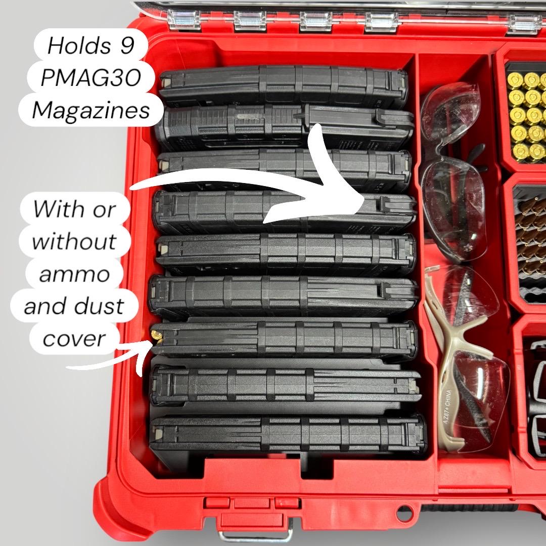 Milwaukee PACKOUT Insert for 9 Magpul PMAG 30 Magazines | Fits 48-22-8430 | AR-15 Mag Organizer