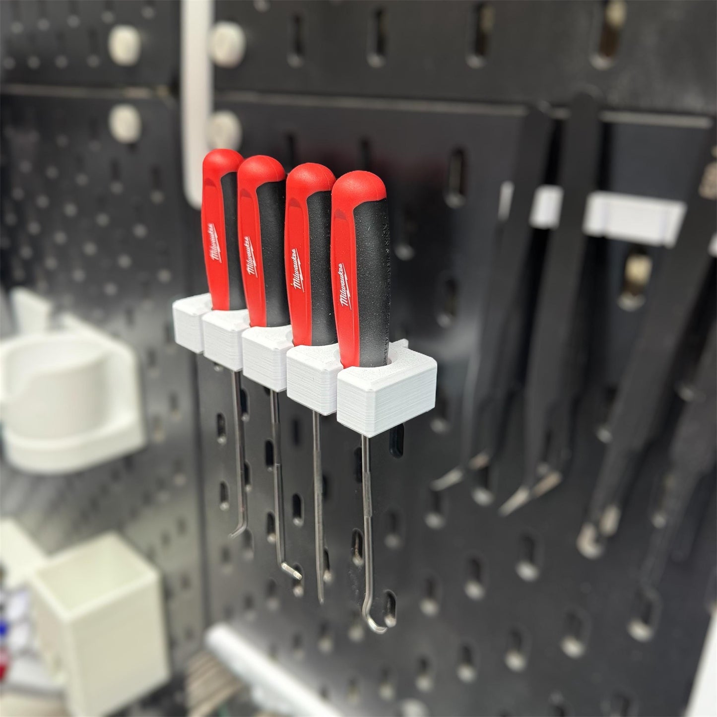 IKEA SKADIS Mount for Milwaukee Hook & Pick Set (48-22-9215) | 4-Slot Tool Holder | Custom Color