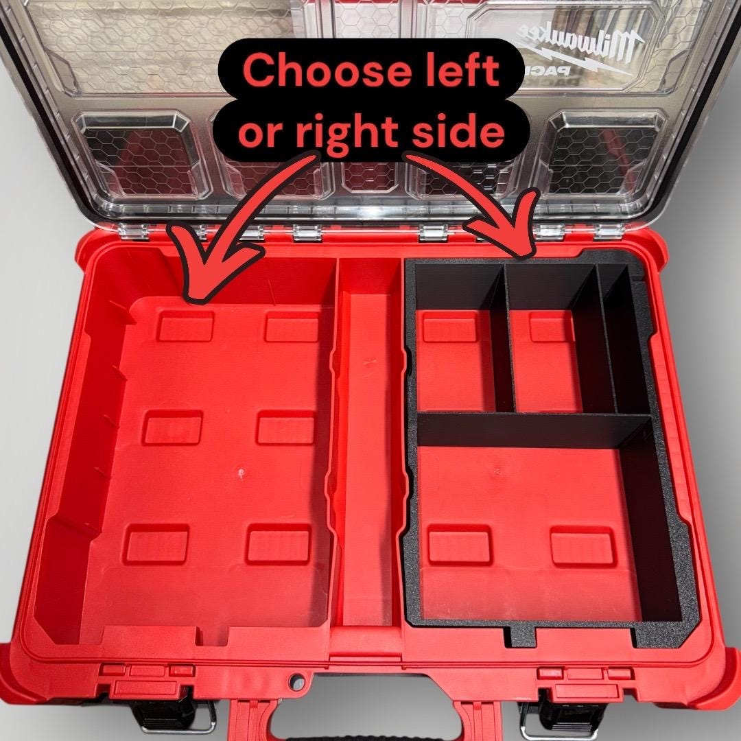 Milwaukee PACKOUT Insert, M18/M12 Charger & Battery Holder, Custom Color