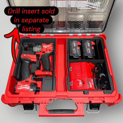 Milwaukee PACKOUT Insert, M18/M12 Charger & Battery Holder, Custom Color