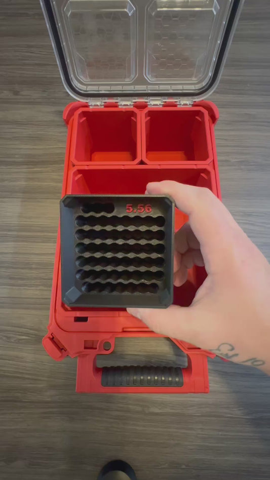 Ammo Inserts for Milwaukee Packout 48-22-8435 | Pistol & Rifle Caliber Storage Trays