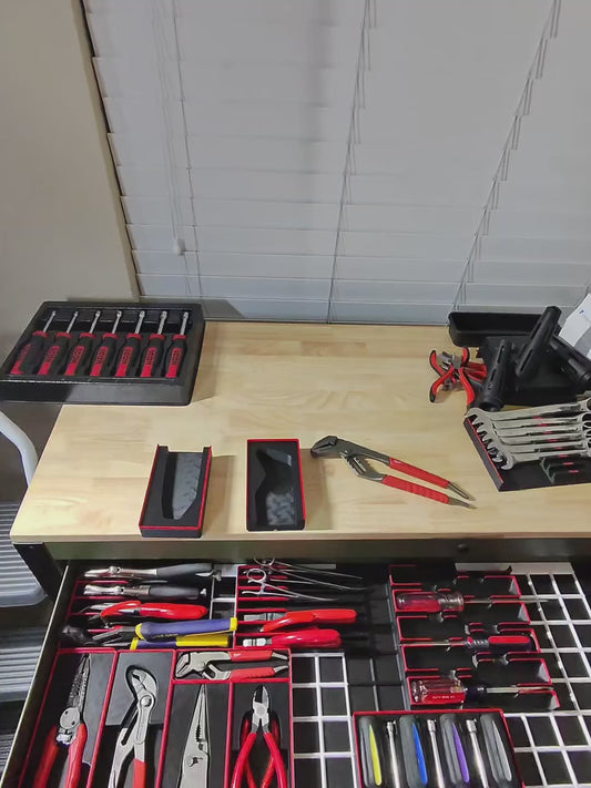 Tool Box Organizer for Milwaukee 10" Straight-Jaw Pliers | Gridfinity Modular Bin