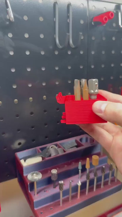 Custom Pegboard Attachments - Modular Set for Files, Bits, Pliers & More