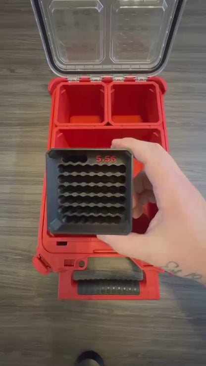 Ammo Inserts for Milwaukee Packout 48-22-8435 | Pistol & Rifle Caliber Storage Trays