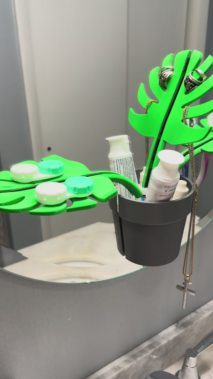 Monstera Bathroom Organizer - Mirror Mount